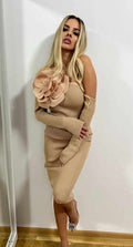 Beige Flower Dress